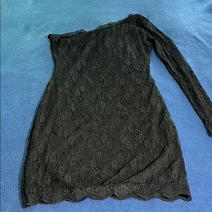 One shoulder elegant lace dress